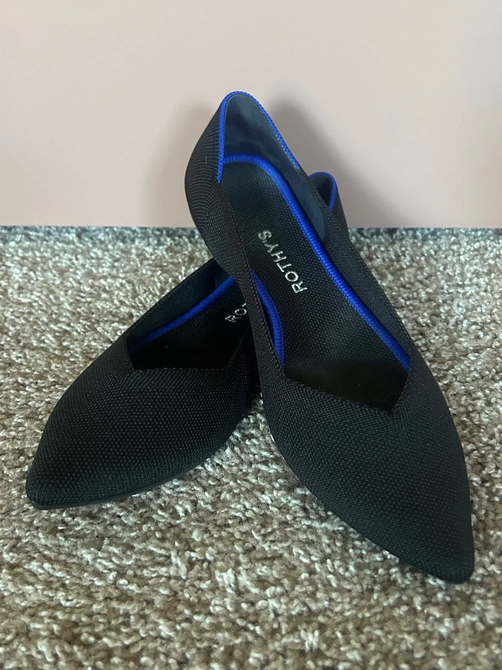 ROTHYS The Point II Flat Ballet Womens Sz 9.5 Black Shoes Ballet Blue Timeless